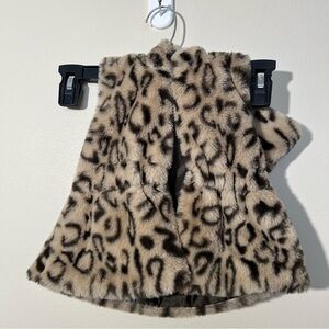 First Impressions Macys faux fur animal print cape vest baby girls 18 months